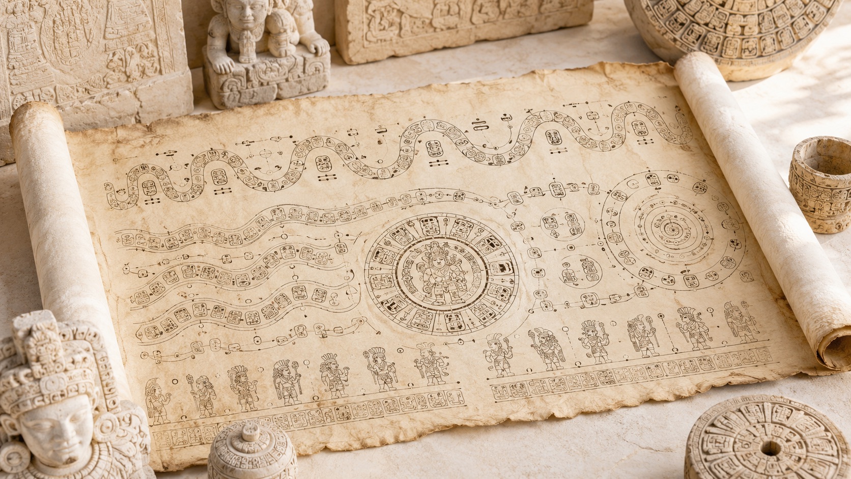 Mapa ancestral de ciclos y ondas del Tzolkin